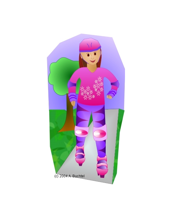 Example illustration using Mac OS X and EazyDraw, a skater for a childrens book illustration