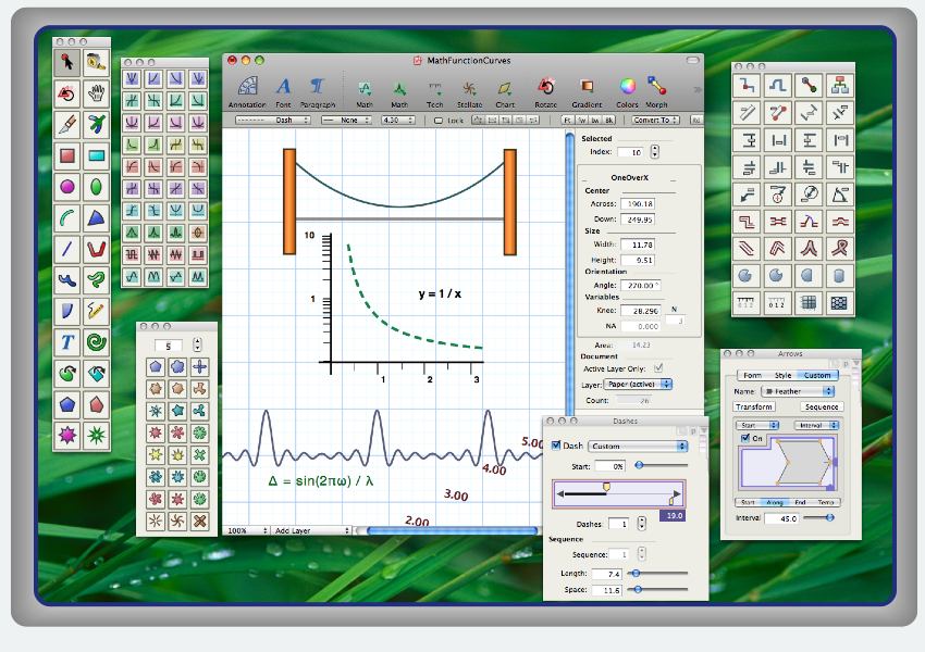 Using EazyDraw to prepare mathematical functions for presentations on OS X.